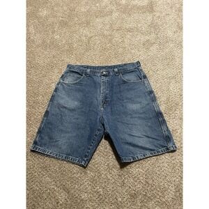 Wrangler Jean Shorts Mens 38 Blue Carpenter Workwear Outdoor Utility Pocket